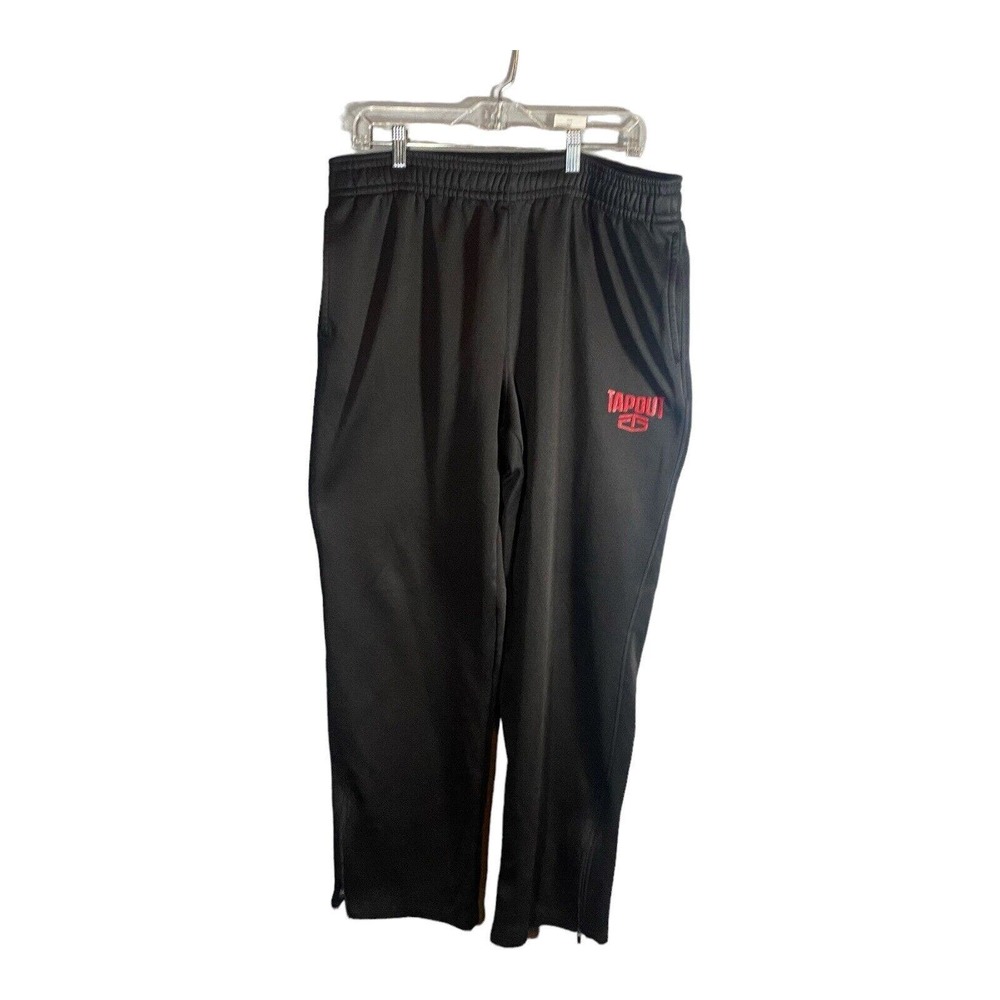 Tapout Pants Mens Large‎ Black Red Drawstring Pockets Lounge Athletic